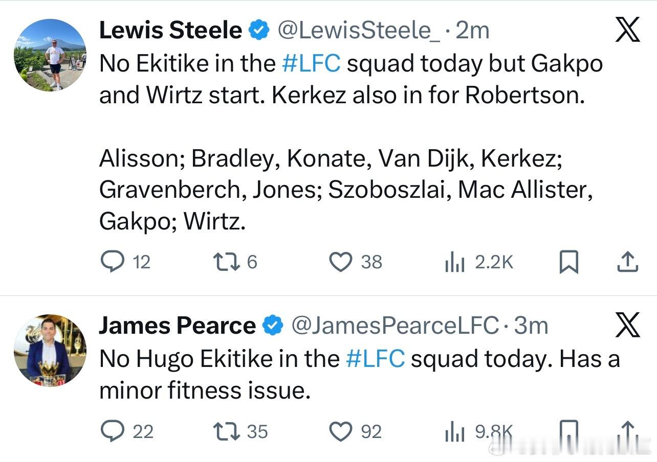 埃基蒂克有点小伤没进大名单………. 