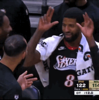 乌龙？大将军乔治模仿特纳做“雄鹿”状，这是几个意思？
乔治首秀砍下20分，开心的