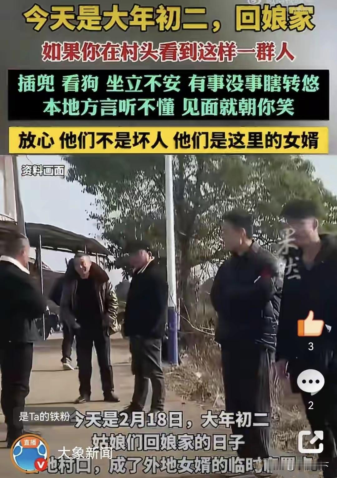 尴了个尬！大年初二，村口出现了一群衣着光鲜、神情茫然的男人，他们是回娘家拜年的外