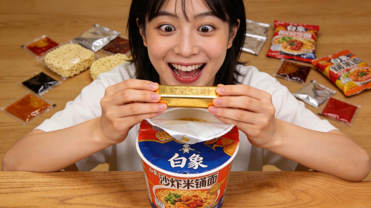 泡面开出千足金！白象这波福利，中奖者直呼太惊喜

12元两桶泡面拆出1克足金金条
