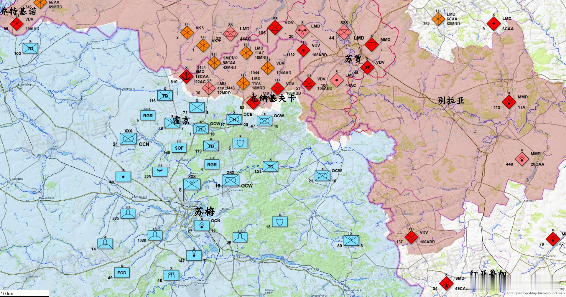 蟋蟀在苏梅还有第71猎兵旅，第78和80空突旅，第21和47机械旅，第1和第17
