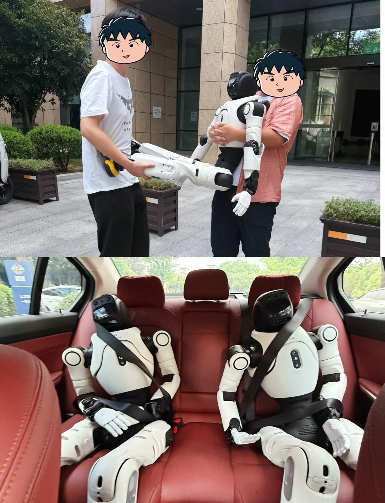 离谱，我的两个机器人小孩周末上班了
周末任务：护送机器人小朋友外出搞事业
人工搬