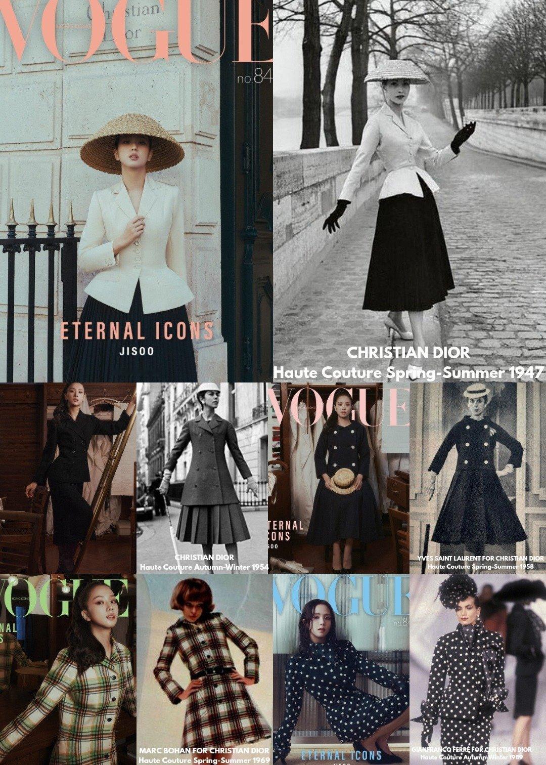 回顾经典 JISOO为《Vogue Korea》拍摄7封封面大片，身着迪奥7任创
