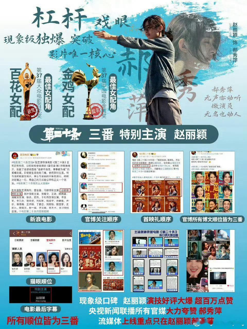 六公主力挺赵丽颖百花奖只知道赵丽颖演的太好了 郝秀萍大爆 大出圈  拿奖也是业内