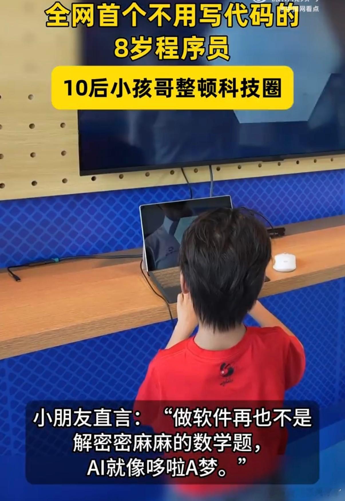 10后小孩哥整顿科技圈8岁小孩哥扑满零代码开发，靠AI对话手搓拼伞小程序与系统雏