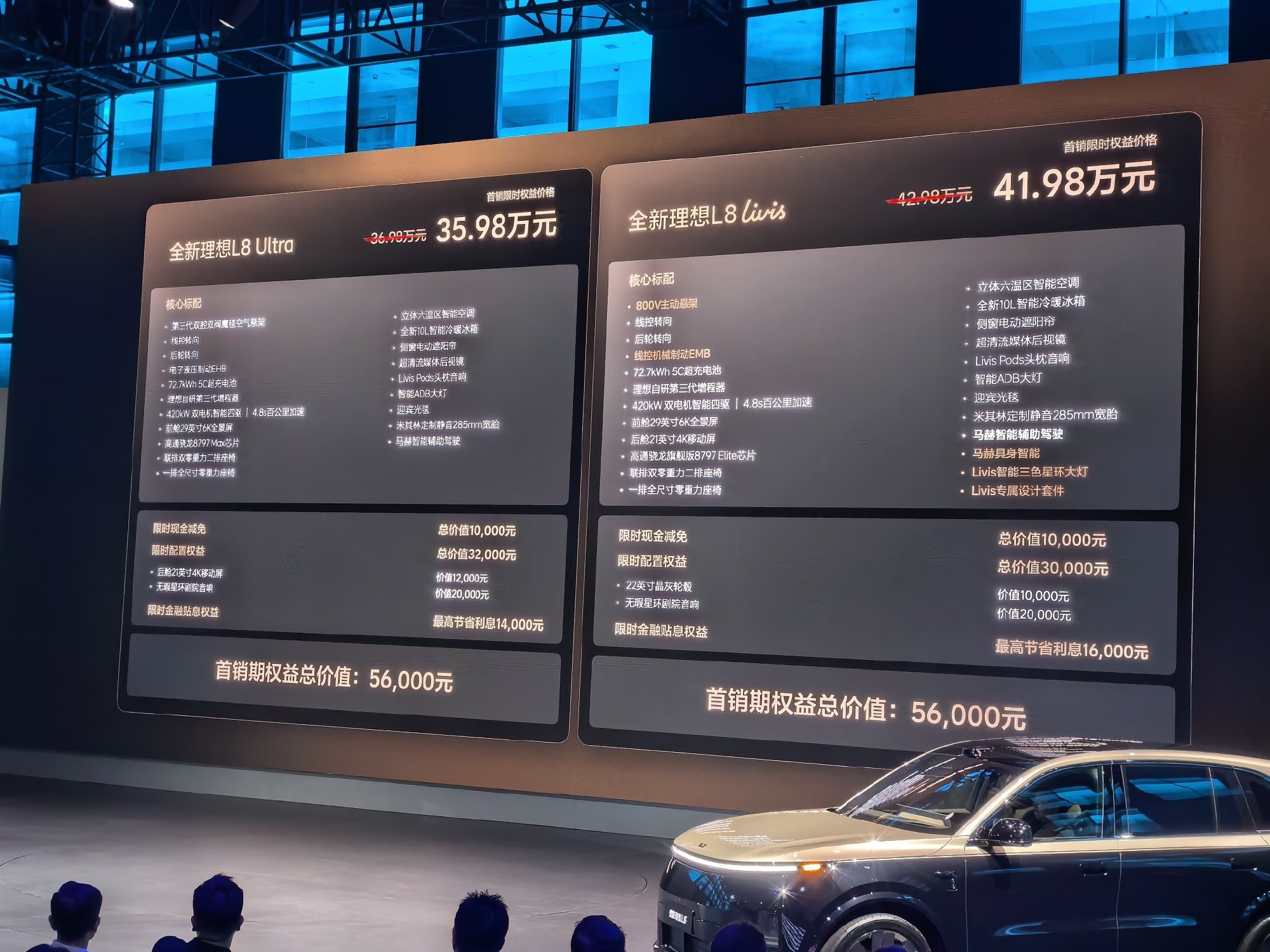 全新理想L8 Ultra版36.98万元，首销期35.98万元Livis版42.