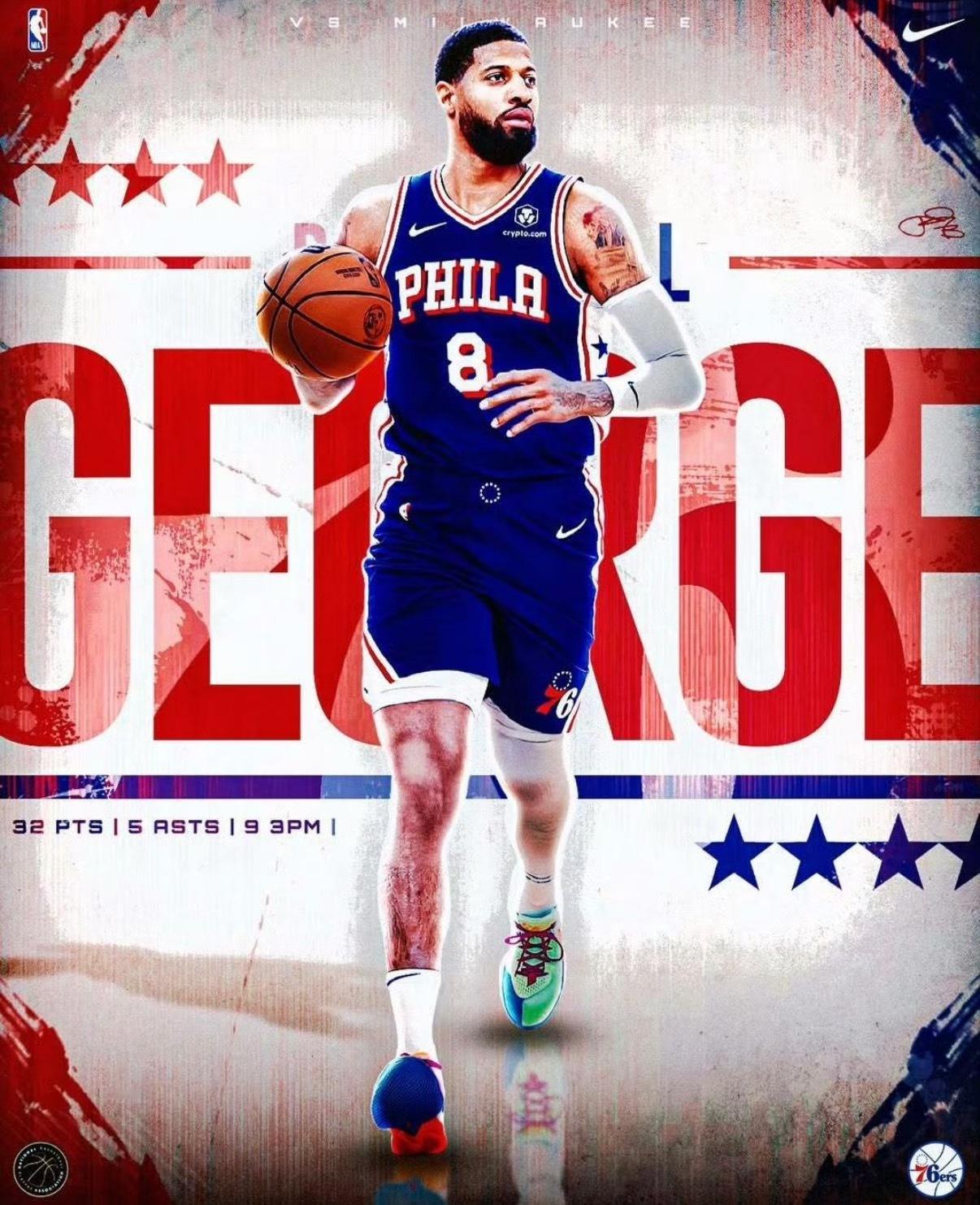 保罗乔治禁赛25场 乔治禁赛重创76人冲冠路，他出战时球队胜率59.3%，缺阵仅