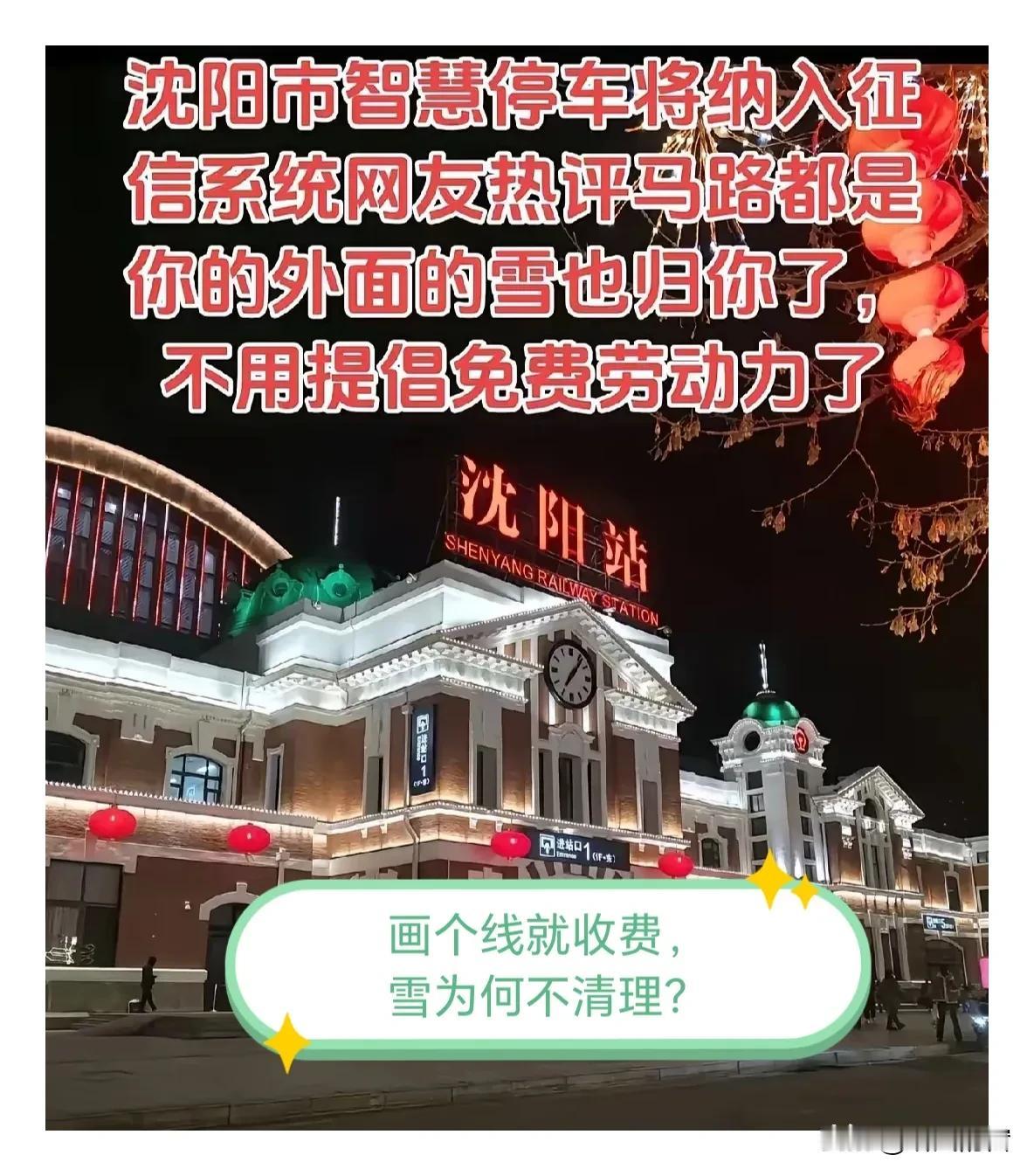 沈阳“智慧停车”，被网友质疑：车停在路边你收费，马路是你“合法承包”，那为啥雪是