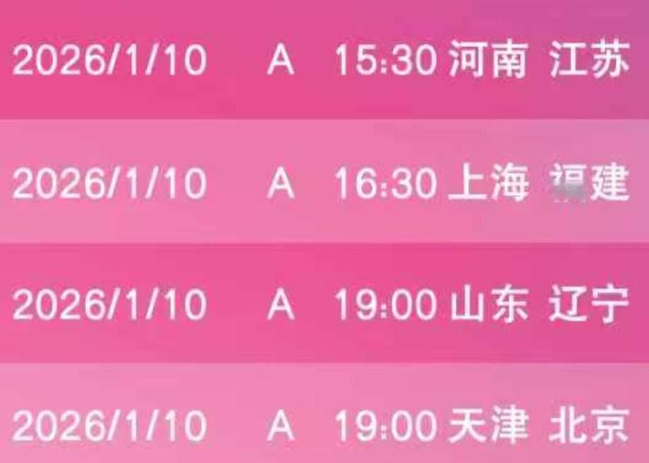 排超联赛A级第8轮今日开战，江苏对河南、天津对北京仍然是焦点战
 
排超联赛A级