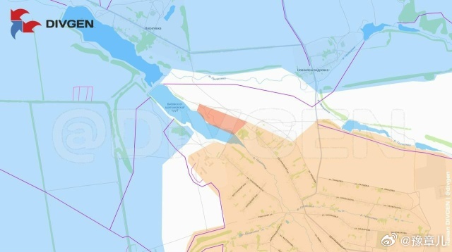 俄罗斯军队在红军城西北部的格里希诺定居点推进 