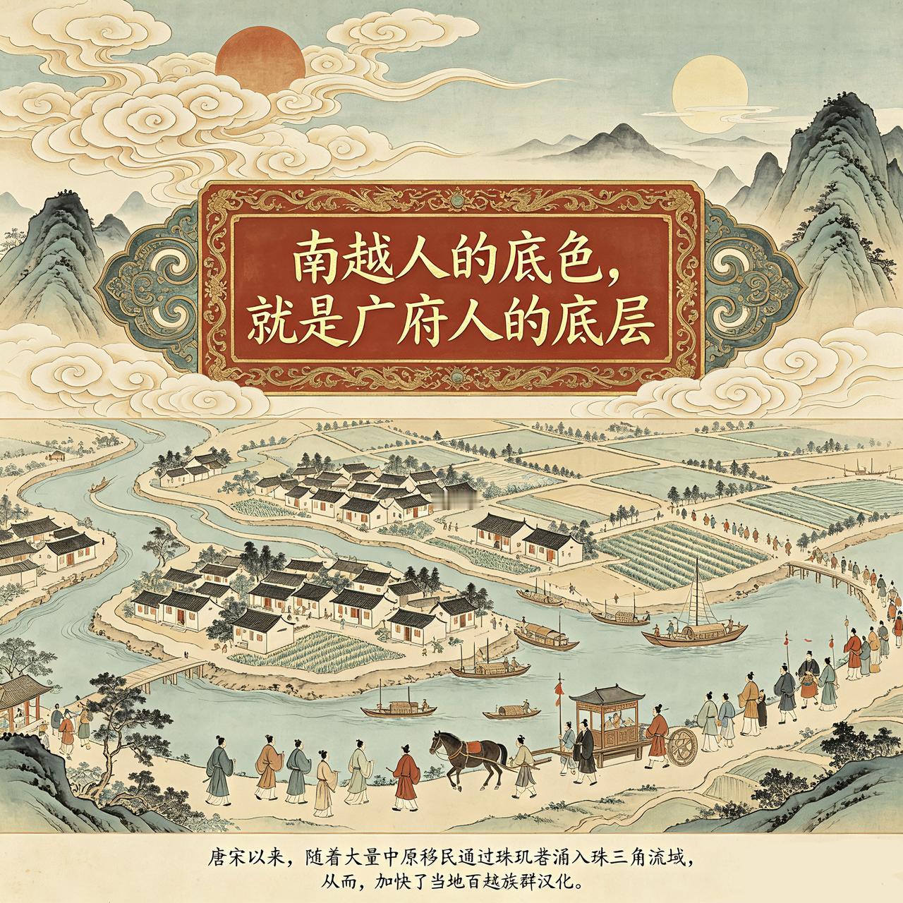 珠三角流域的“广府人”，是基于本地百越族群，与历代注入的北方中原移民，不断融合汉