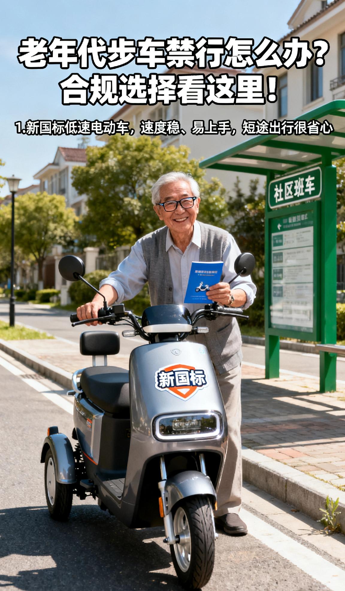 老年代步车,不能上路怎么办?老年代步车禁行怎么办？别担心，还有这些合规选择：1.