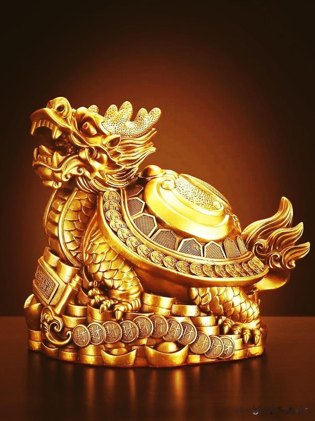 一尊龙龟镇八方，
生意兴隆福满堂。