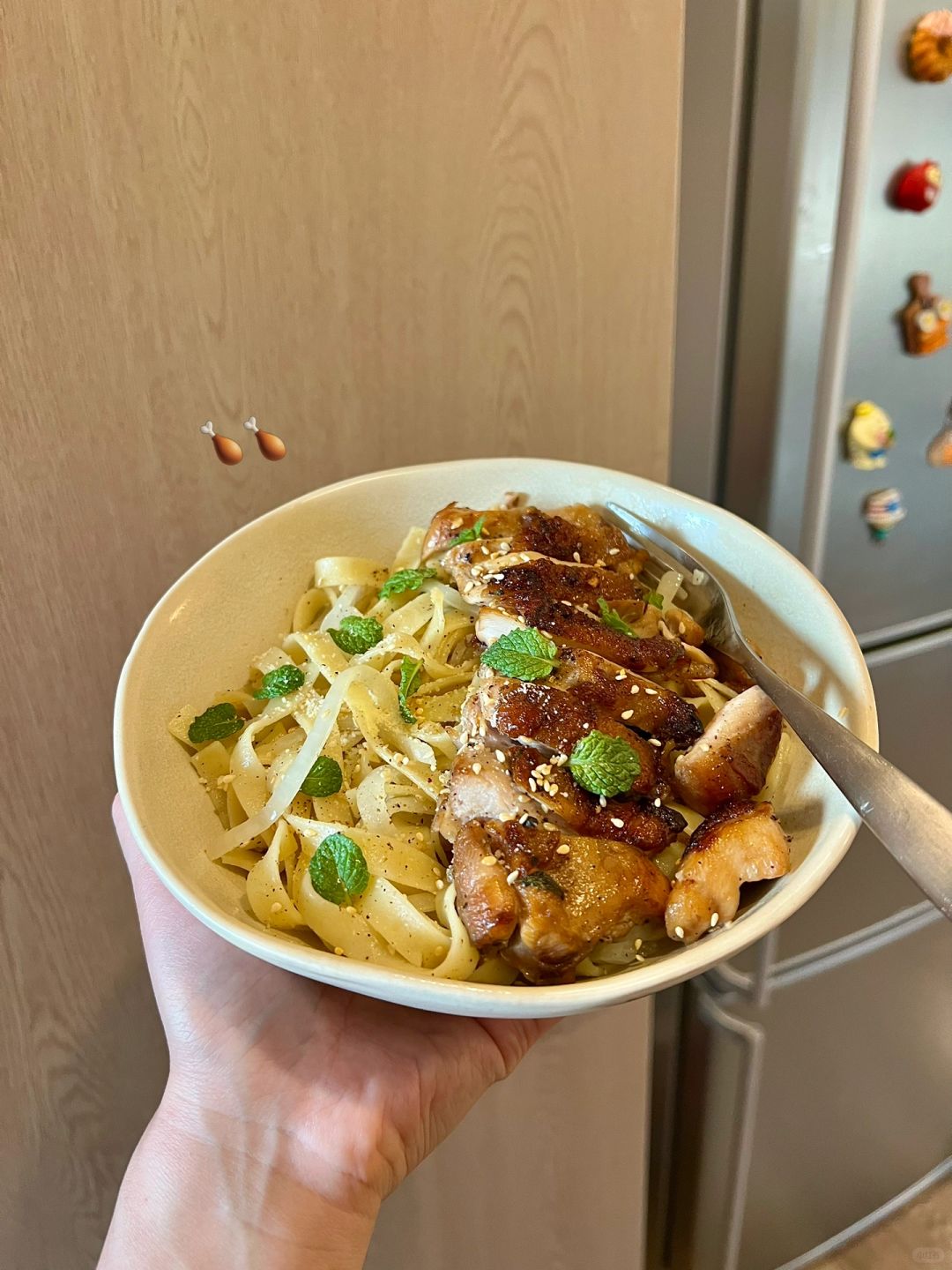 锻炼后的营养全能碗｜低脂意面配薄荷鸡排🍝