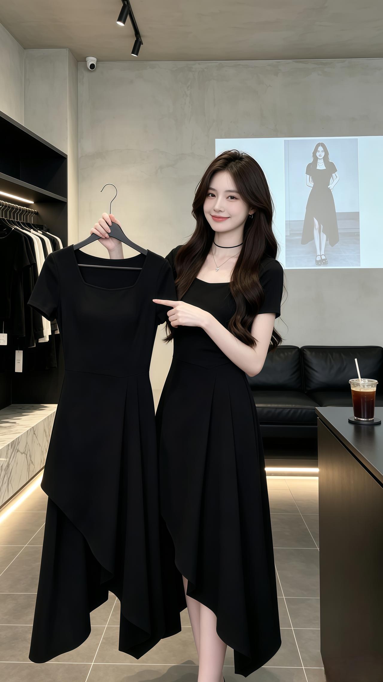 小黑裙谁穿谁好看 设计感连衣裙 小黑裙 穿搭夏季穿搭