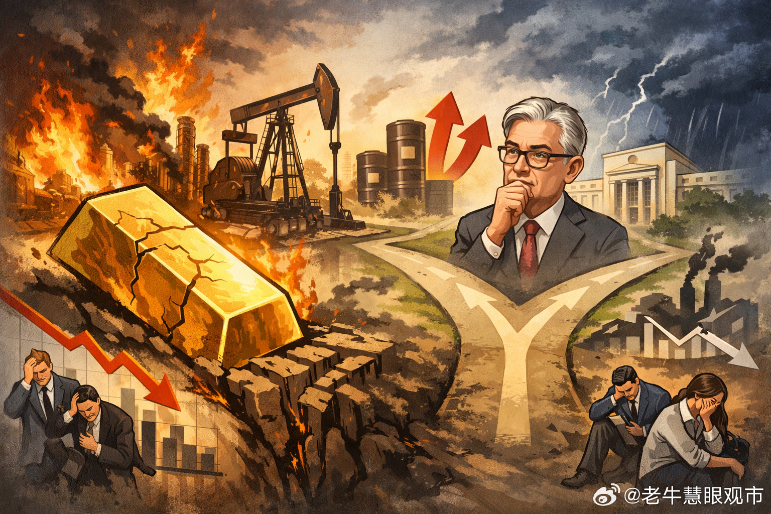 黄金的真正压力来了：油价、通胀、就业三股力量交汇，美联储站上最危险的十字路口最近