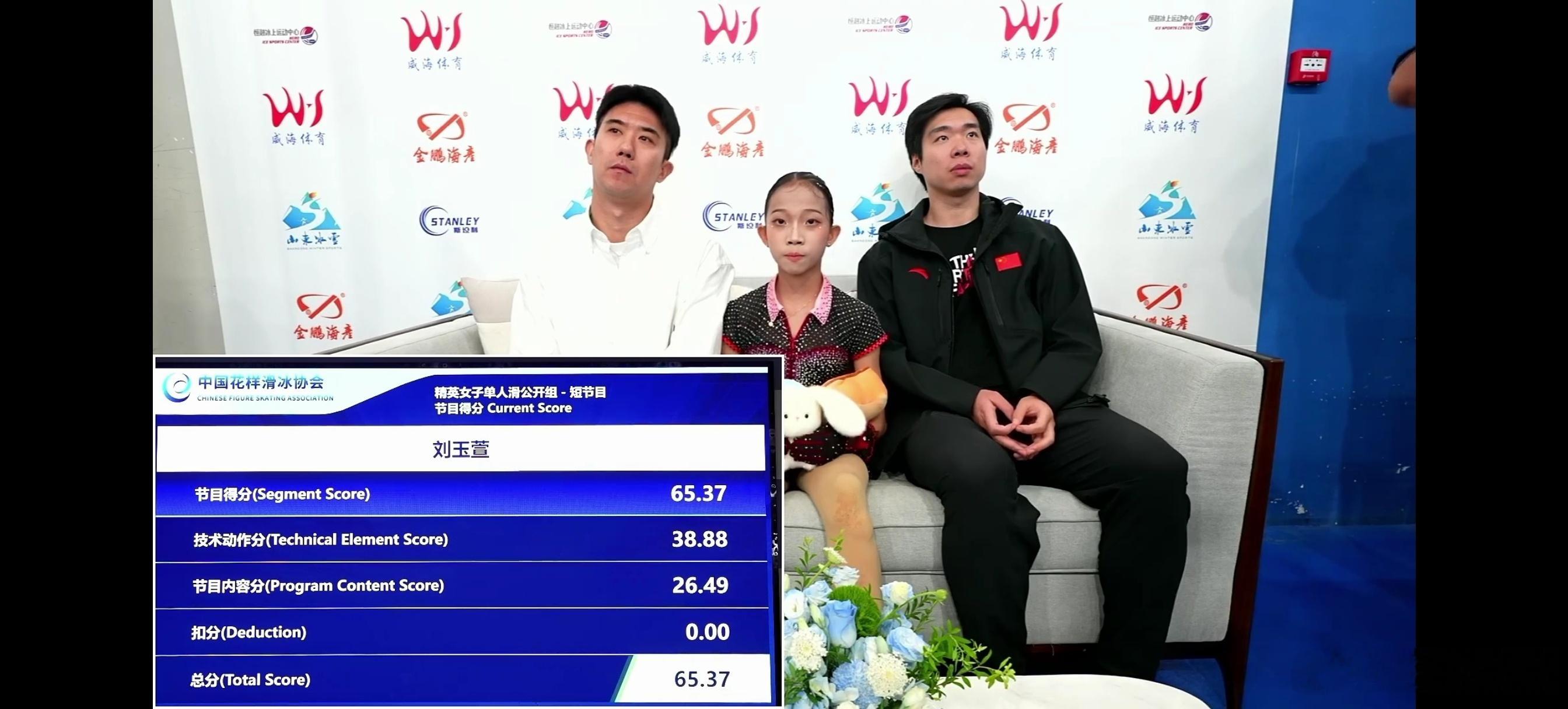 2026花样滑冰俱乐部联赛威海站  刘玉萱3Lz、2A、3F3Lo，短节目65.