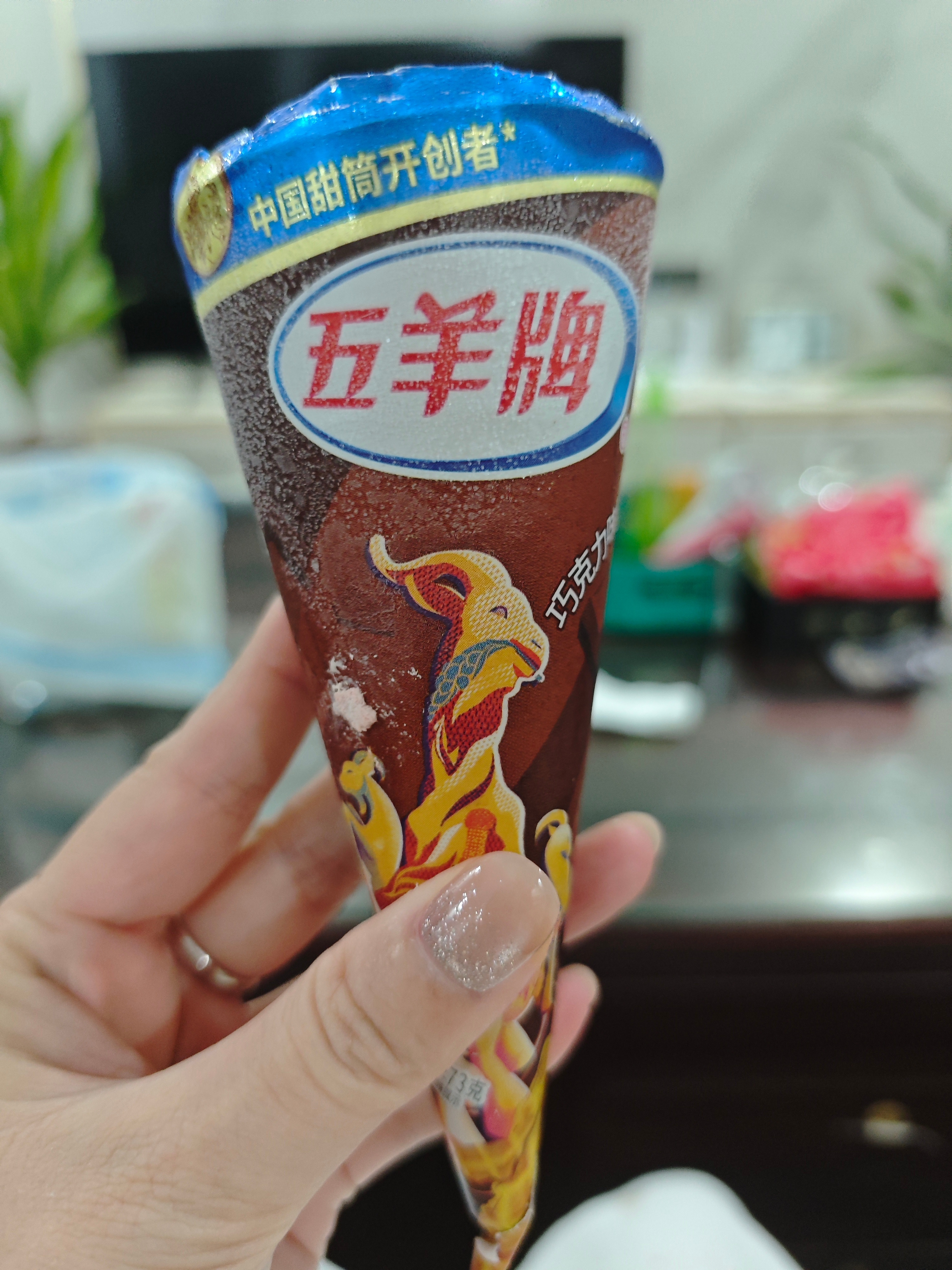吃了那么多雪糕，还是喜欢本土的五羊，五羊里面就吃巧克力味