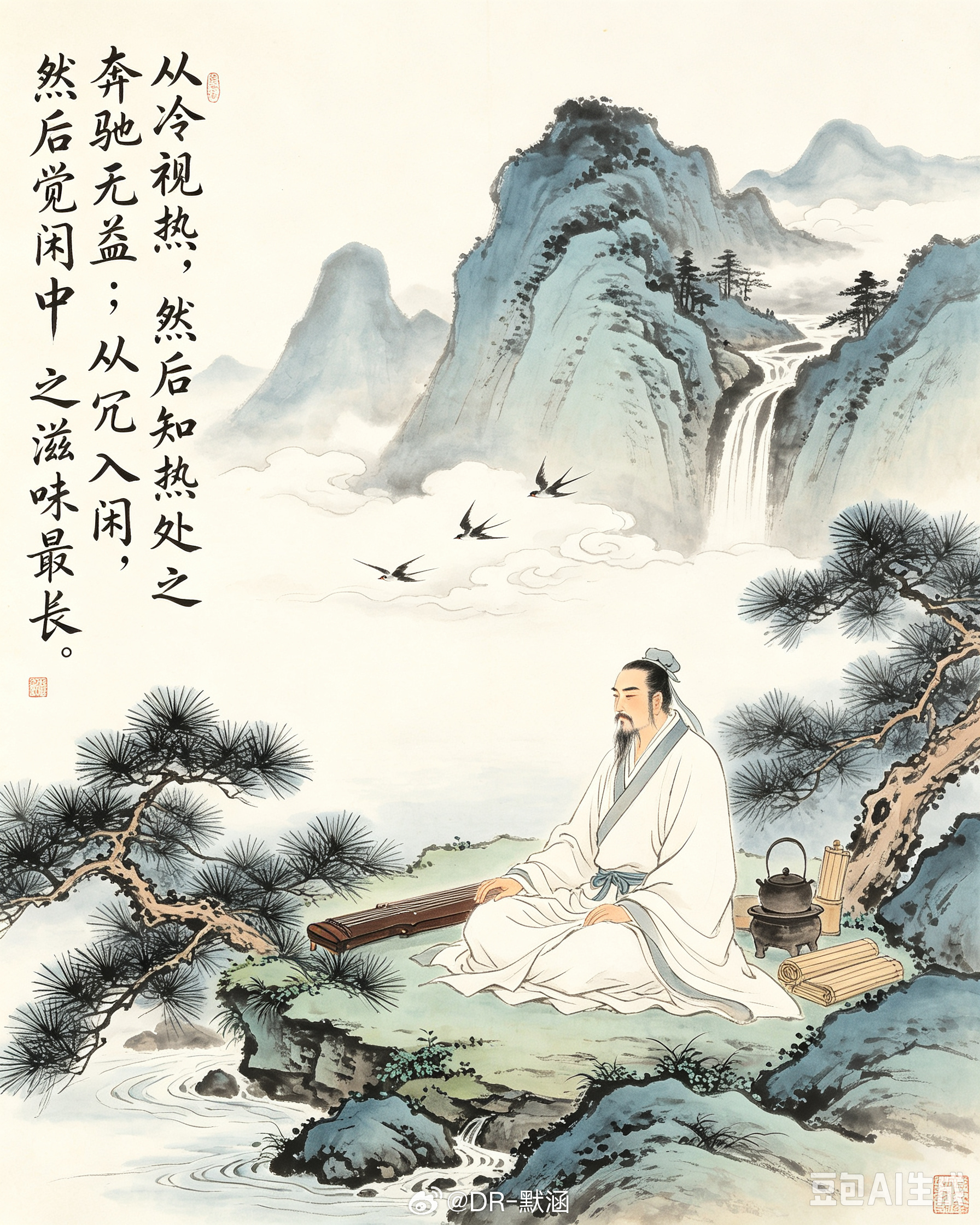 从冷视热，然后知热处之奔驰无益；从冗入闲，然后觉闲中之滋味最长。——《小窗幽记》