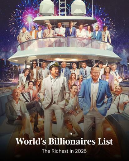 福布斯让所有有钱人都坐一条船，这个创意很有内涵了
看看图上，很多人都认识吧，谈笑