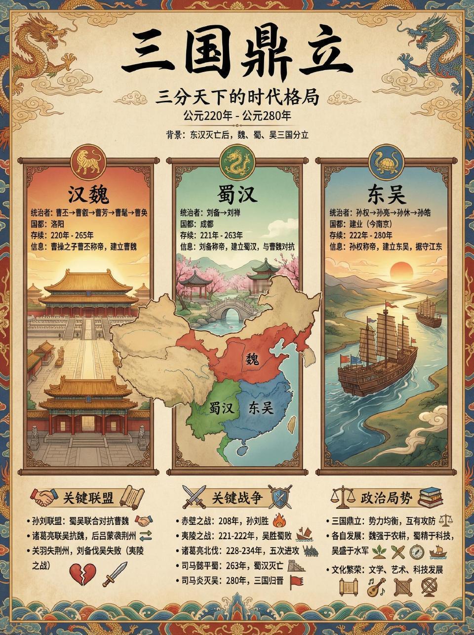 一组图看懂三国鼎立。滚滚长江东逝水，浪花淘尽英雄。 