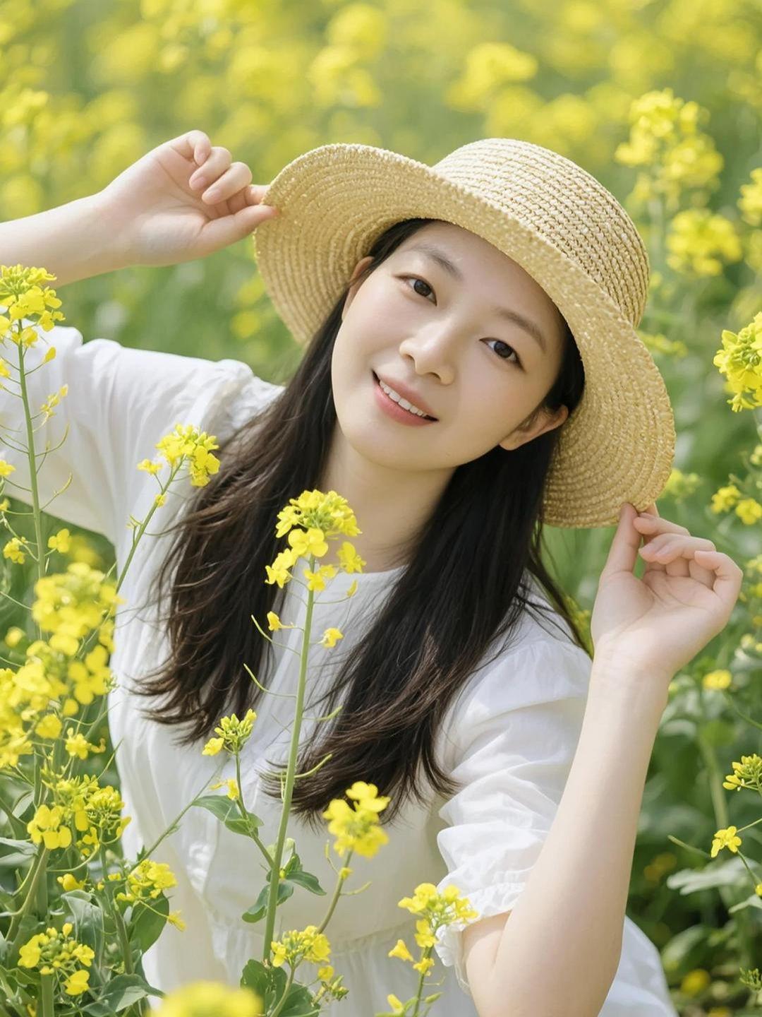 AI田园清新照 户外美女穿搭抖音玩法合伙人计划