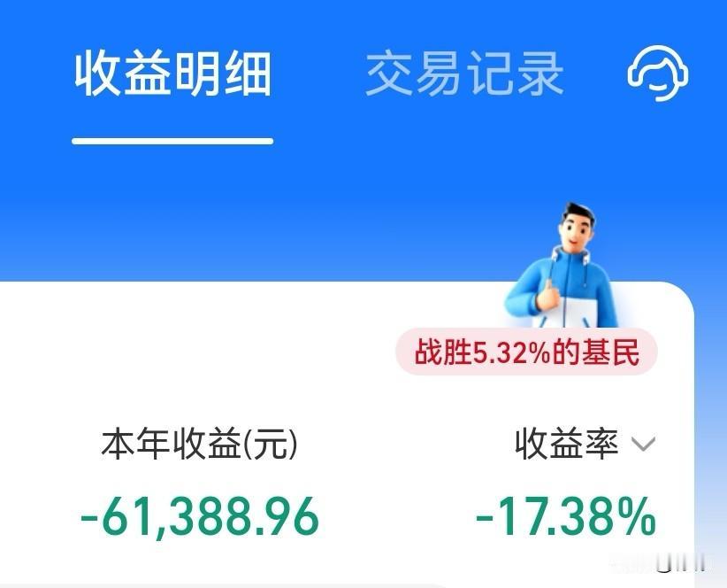战胜了5.32%的基民🤣🤣🤣
你的成绩如何？