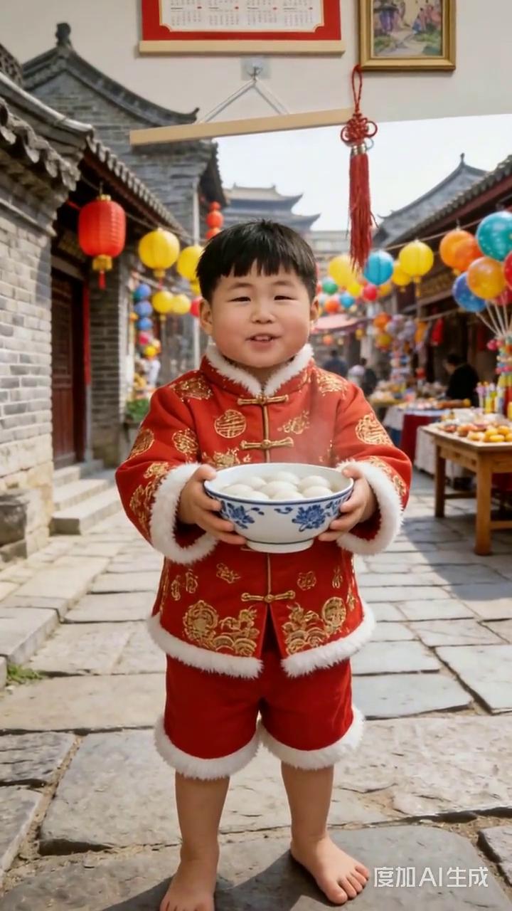 爷爷奶奶，妈妈煲了汤圆，我给你送汤圆来了。这汤圆甜甜圆的，吃了汤圆，希望你们的生