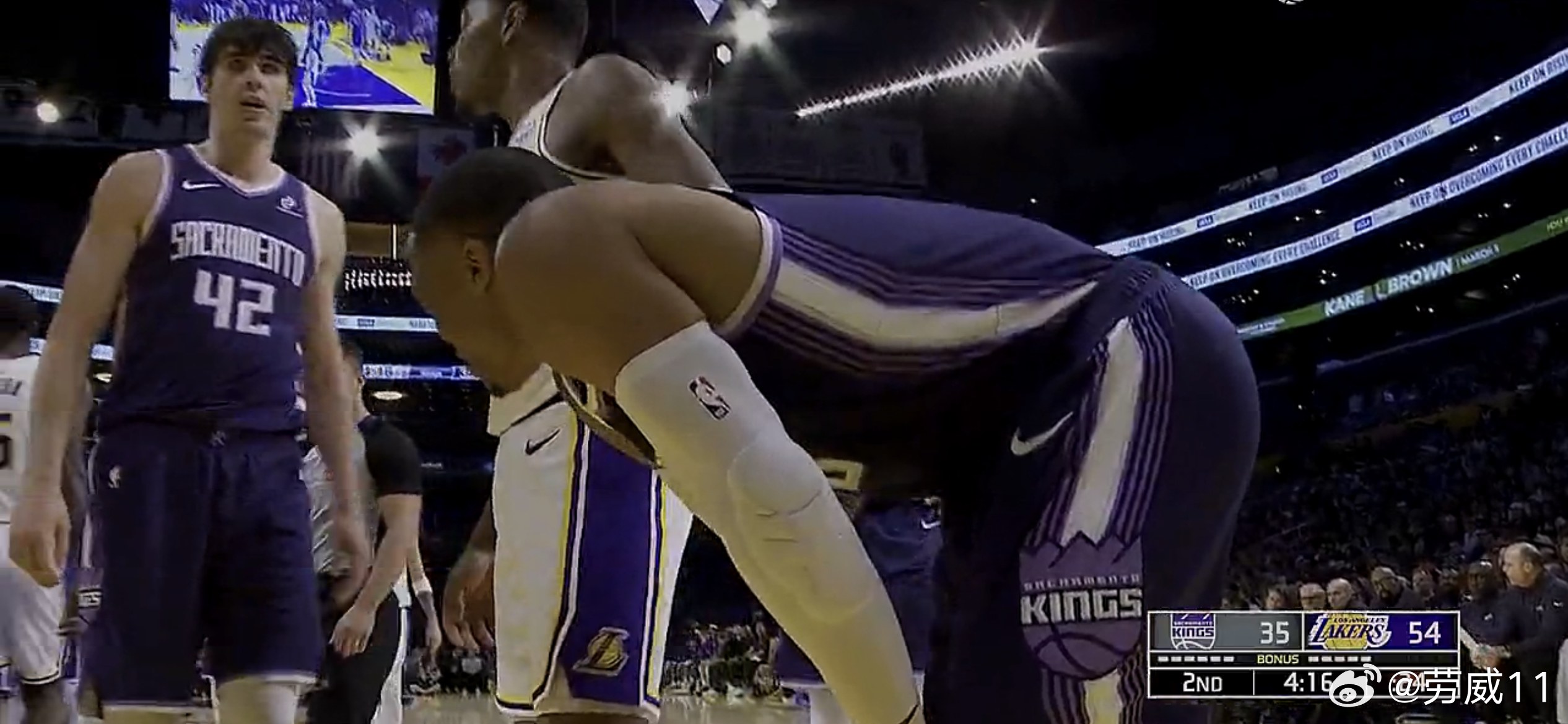 威少强杀内线2➕1湖人vs国王