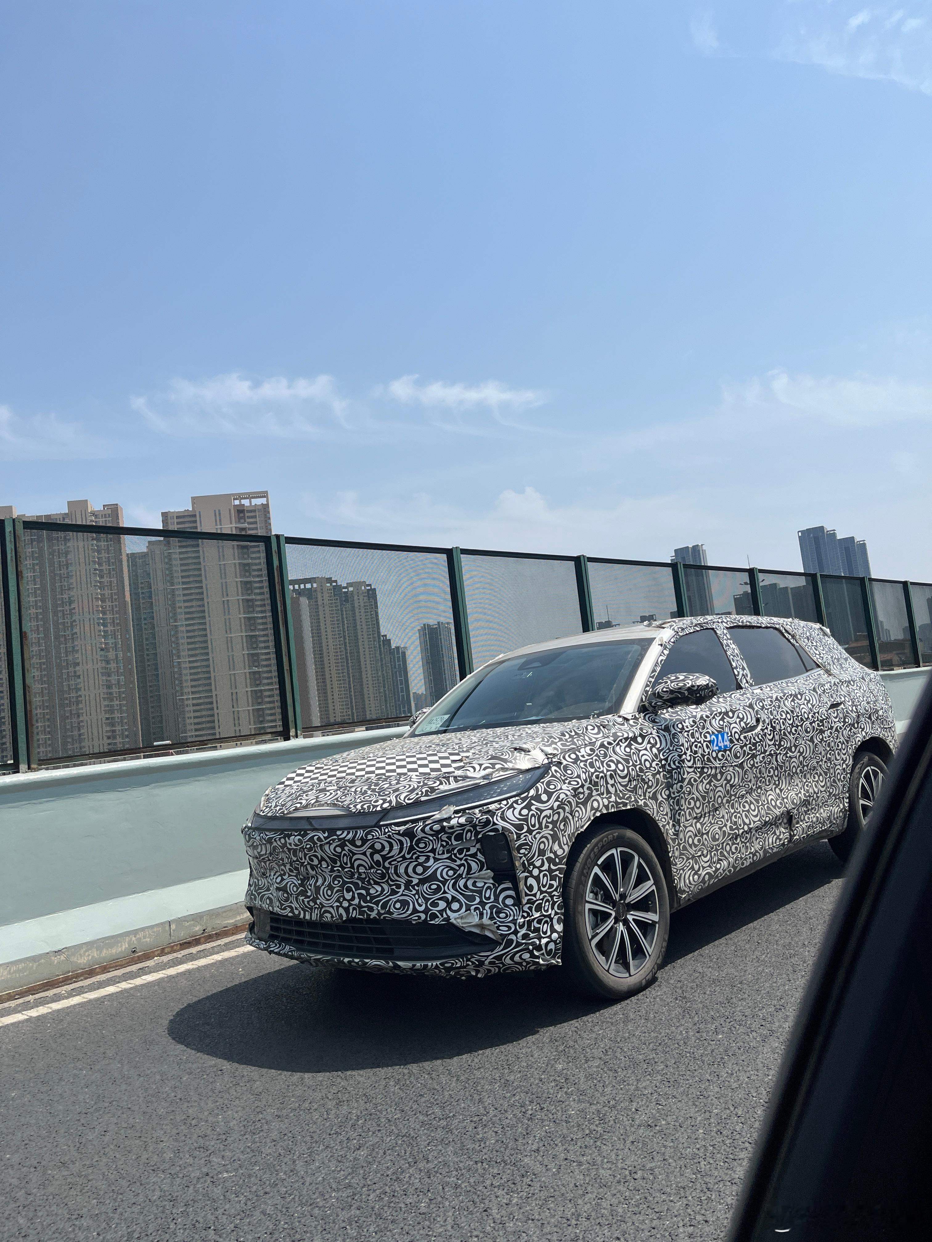 高架上碰到一个伪装车，小伙伴们猜猜是谁家的[思考]智驾数码团 ​​​