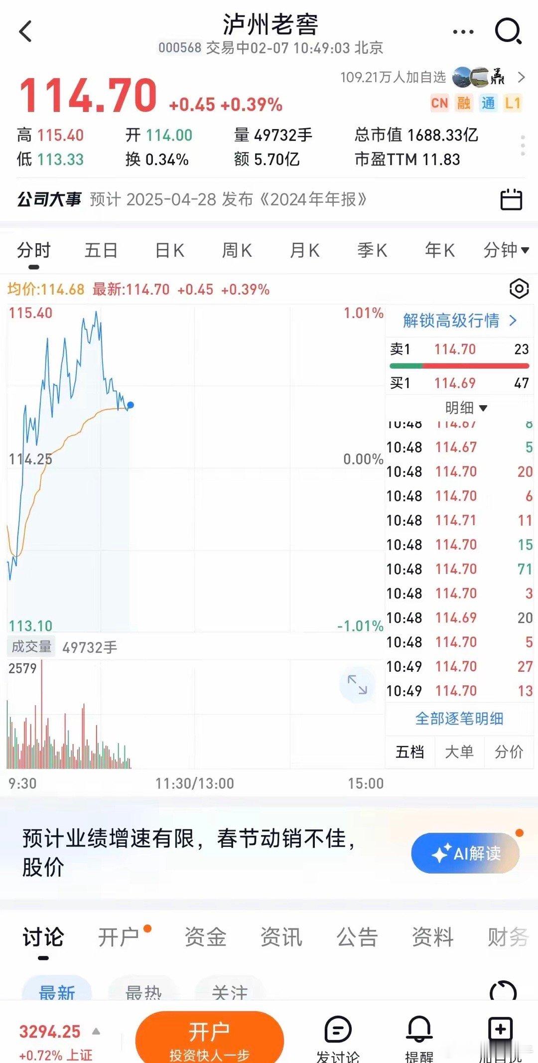 2025年泸州老窖、贵州茅台和五粮液的业绩增速预测1. 泸州老窖业绩增速预测：预