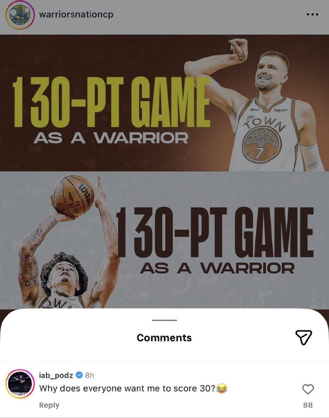 波杰老师在IG上发问：为什么每个人都想让我拿30分？咱就是说，有没有一种可能，不