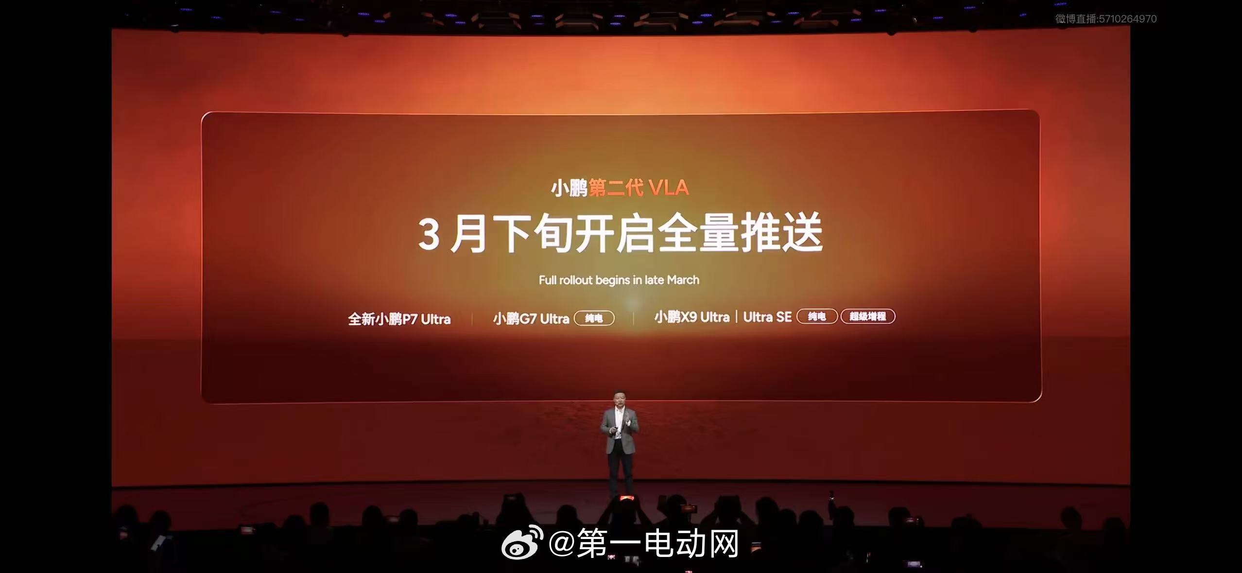 小鹏第二代VLA 推送节奏：3月下旬开启全量推送：全新小鹏P7 Ultra小鹏G