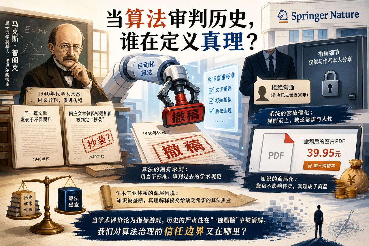 【当算法开始“清算”普朗克：学术出版的荒诞终局】

学术出版巨头Springer