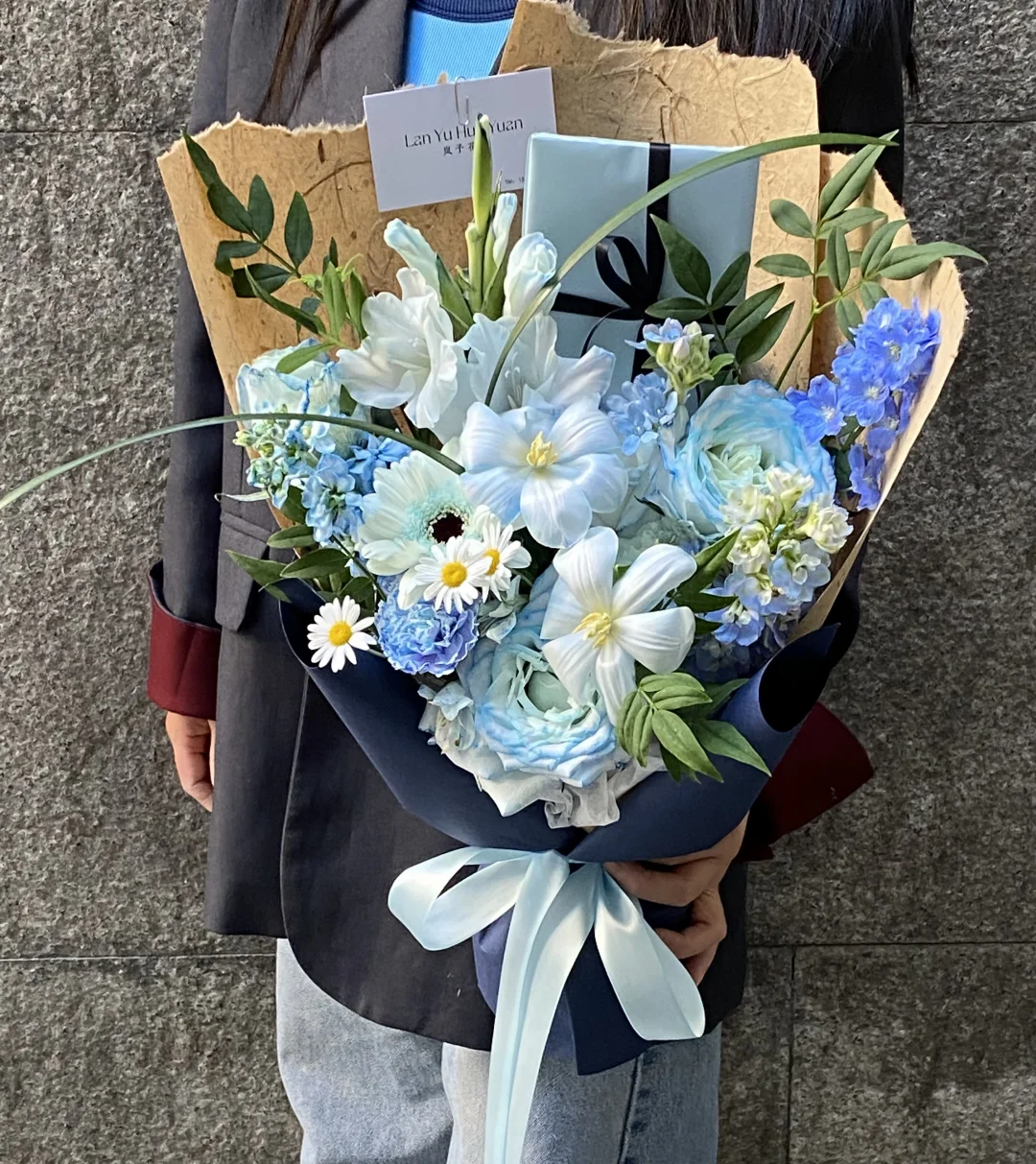 送男生的刮刮乐花束💐｜蓝色花束｜北京花店