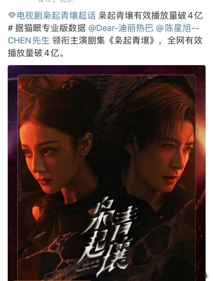 枭起青壤有效播放量破四亿枭起青壤播放量破四亿四亿播放量见证全民追更热情！从国内热