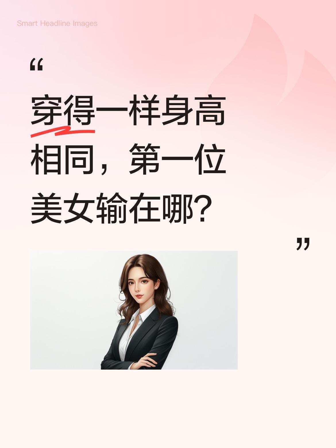 穿得一样身高相同，第一位美女输在哪？
同样的穿搭、相似的身高，两位女性站在一起却