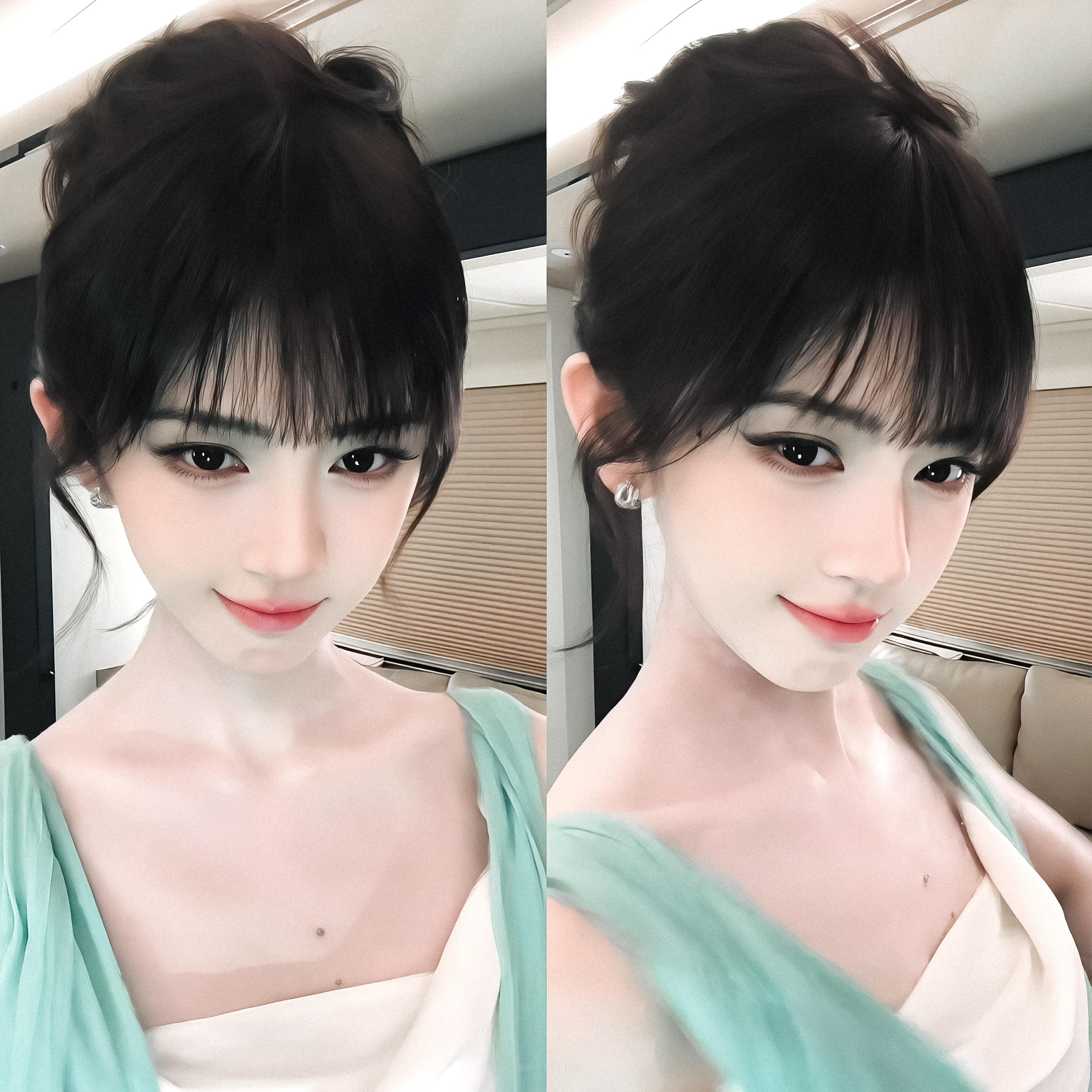 薄荷美貌check！鞠婧祎锁骨窝能装下珍珠项链 ​​​