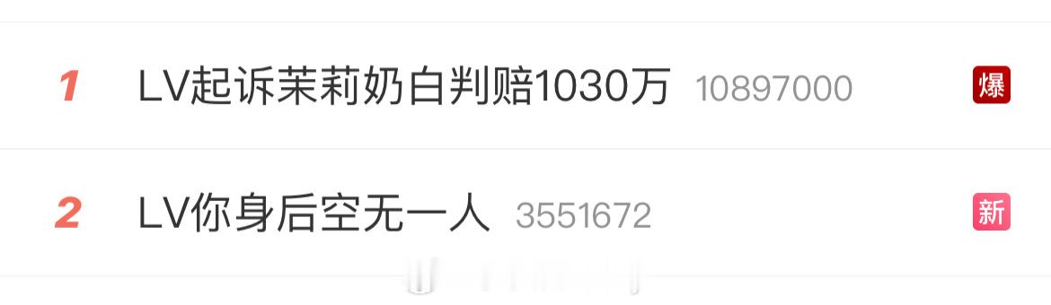 这波怎么说LV起诉茉莉奶白判赔1030万