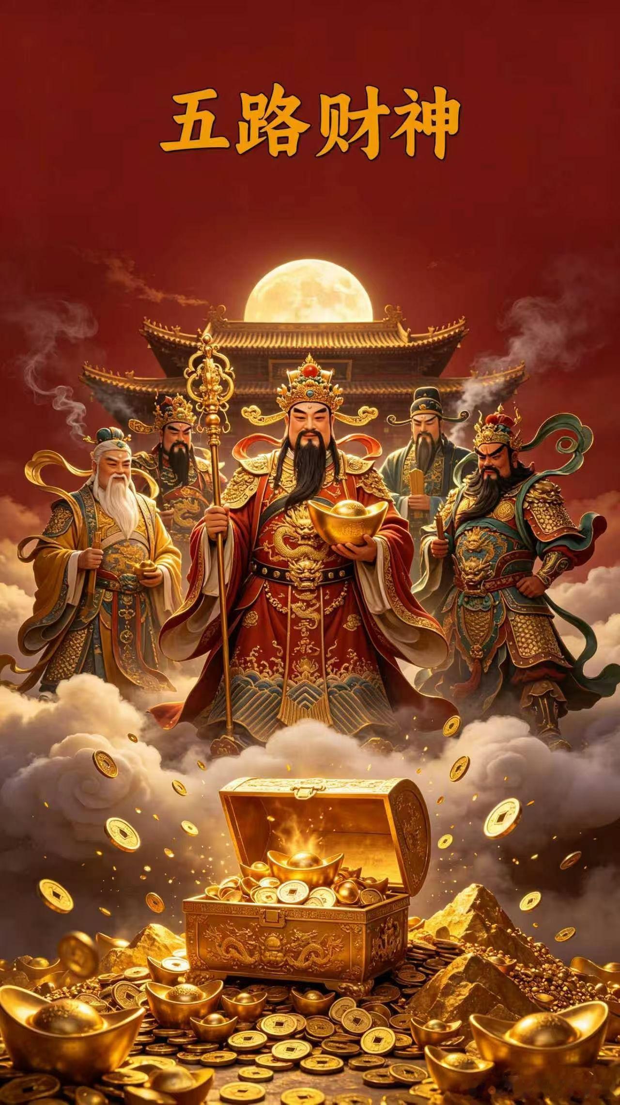 【五‮财路‬神法事】五路财‮临神‬门，财库大开，财源入内。此法事通过财‮正神‬朝