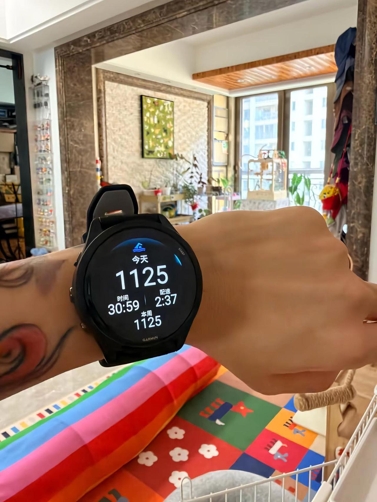 佳明265～抓住夏日的尾巴多游！ 大概在游了30次后开始解锁1000米不停✌🏻