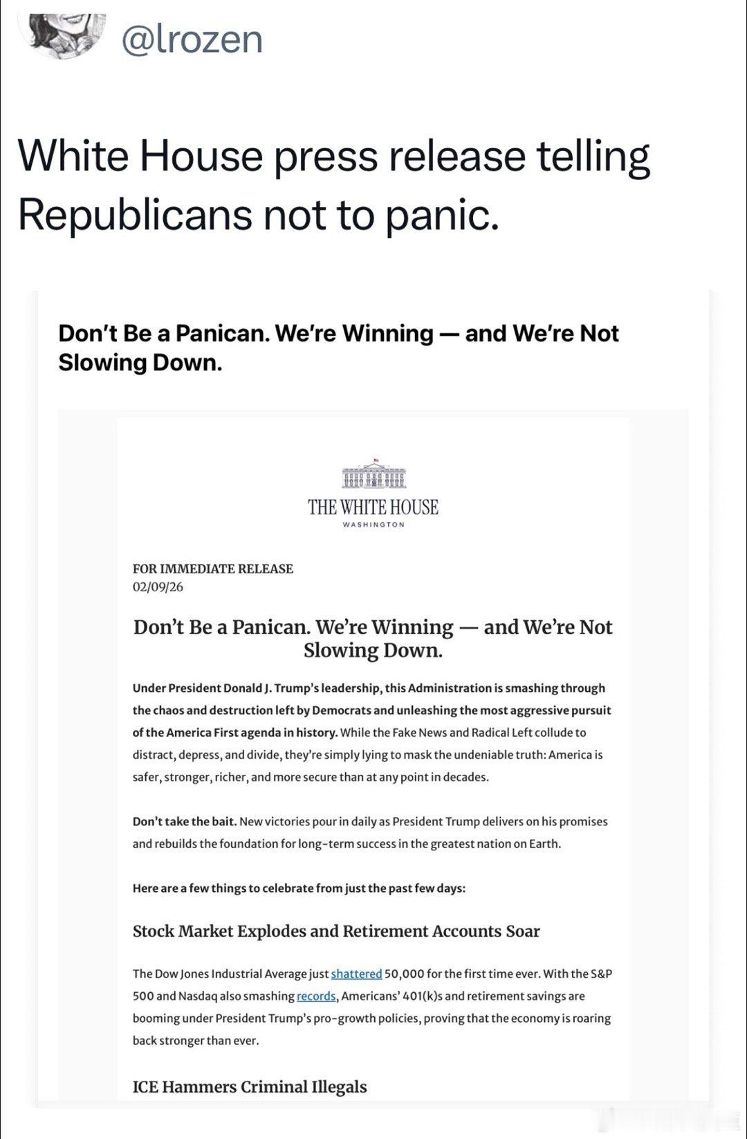路易斯安那州议会特别选举，民主党得票62%，在共和党议员中引发激烈讨论白宫发文件