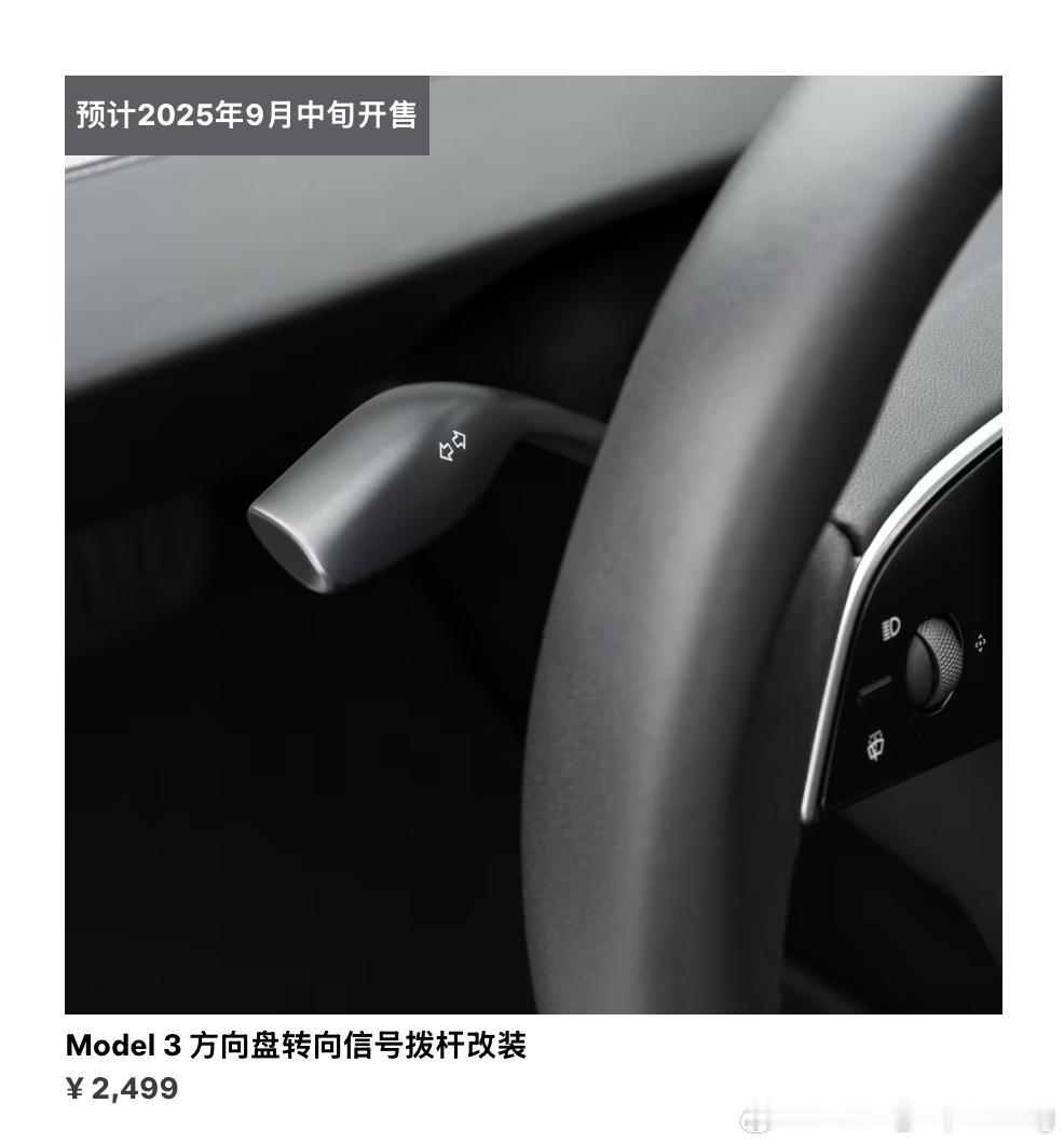 Model3老车主加装拨杆需2499元主要没有这个开车可太难受了[泪奔]  ​​