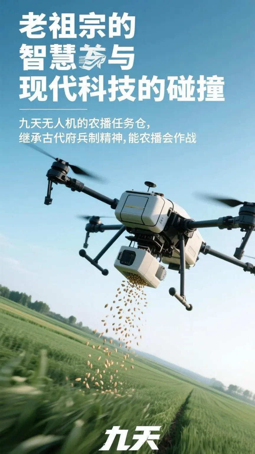 种地的基因强行刻进了九天无人机。 老祖宗的智慧杀疯了！九天无人机的农播...