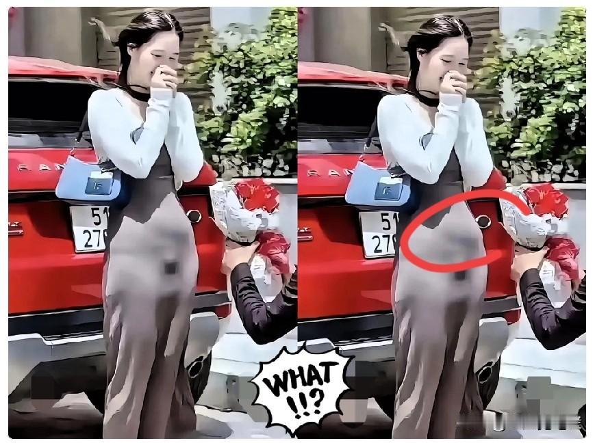 “男生刚跪下，

女生还没开口，

围观的人先盯她肚子。” 天呐，现在的求婚都变