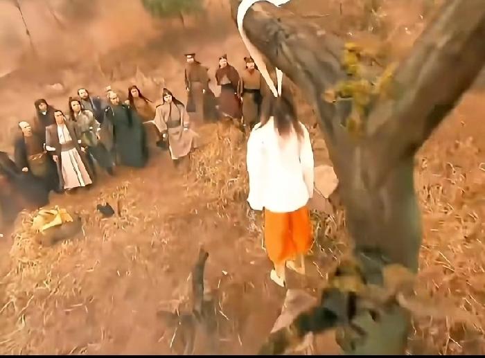 “朕死，无面目见祖宗于地下，自去冠冕，以发覆面，任贼分裂朕尸，勿伤百姓一人。”