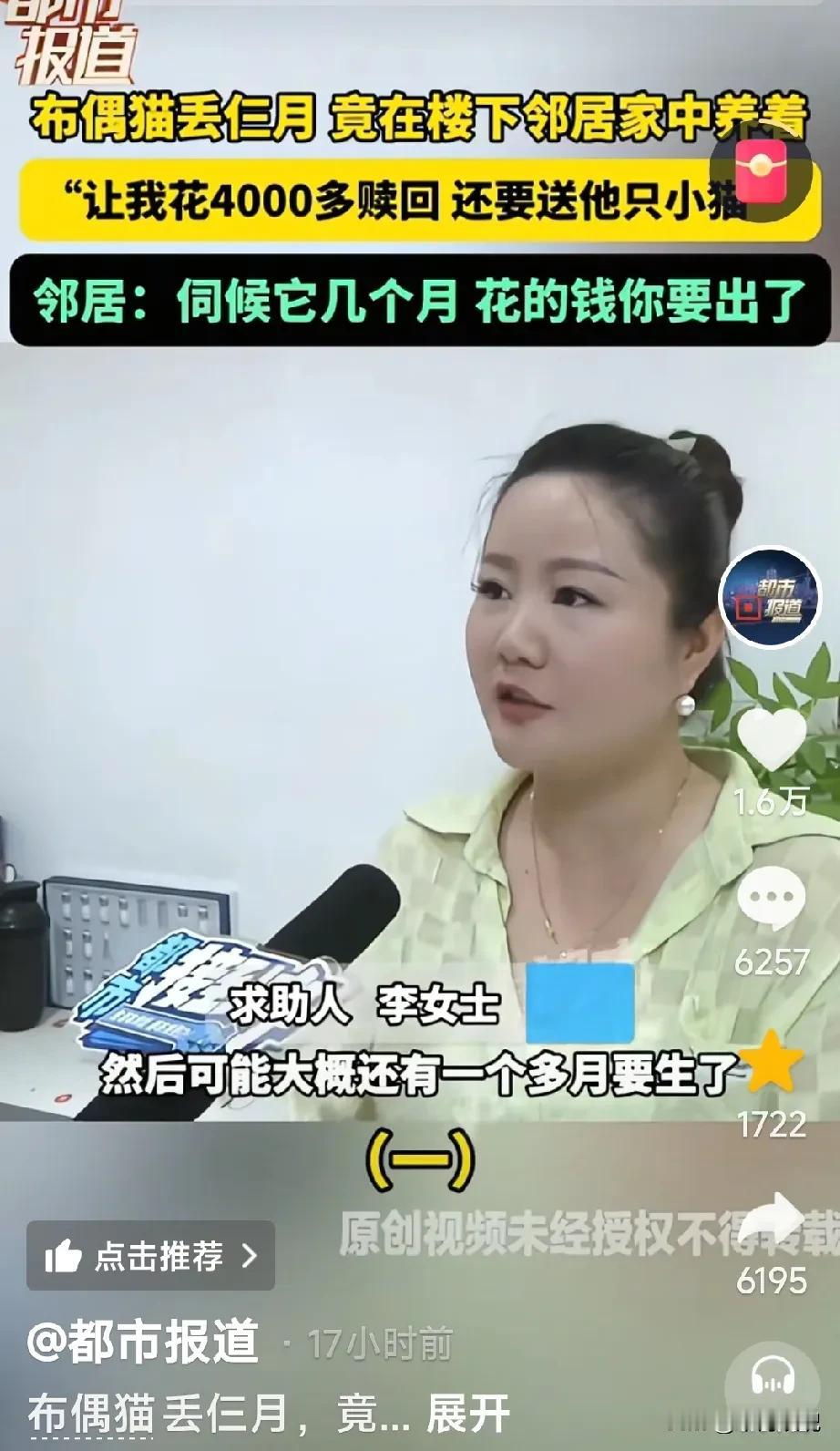 真难缠！河南李女士的布偶猫丢了，她在小区物业群里发了多条寻猫启事，也没找到。三个