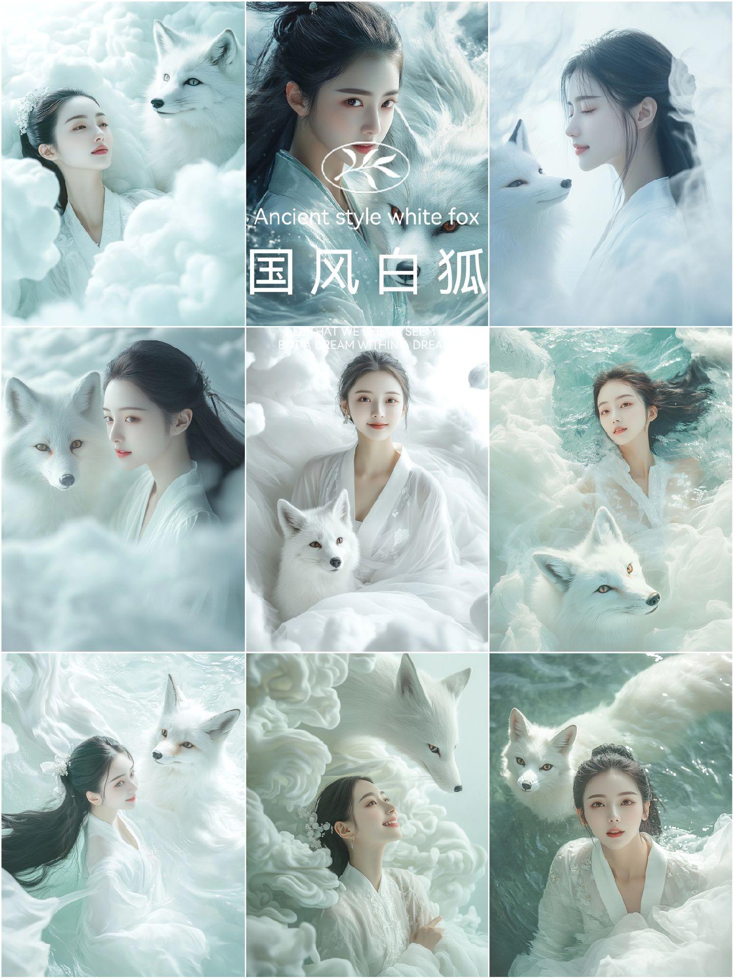 国风“白狐”皑皑白雪，似我白衣。 拈来三尺，匿我无迹。 灵性冷血，苦候...