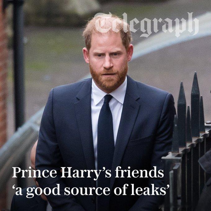 【揭皮二哈】 每日邮报的律师表示，哈里王子的朋友是“泄密的好来源”，他们向记者透