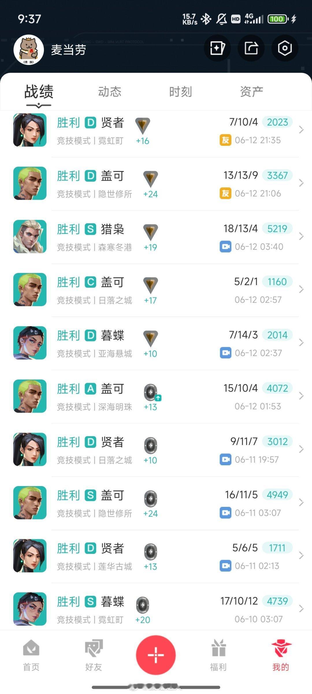 所有人暂停一下上网吧[老师爱你]你们关注的博主瓦罗兰特排位十连胜了！ ​​​